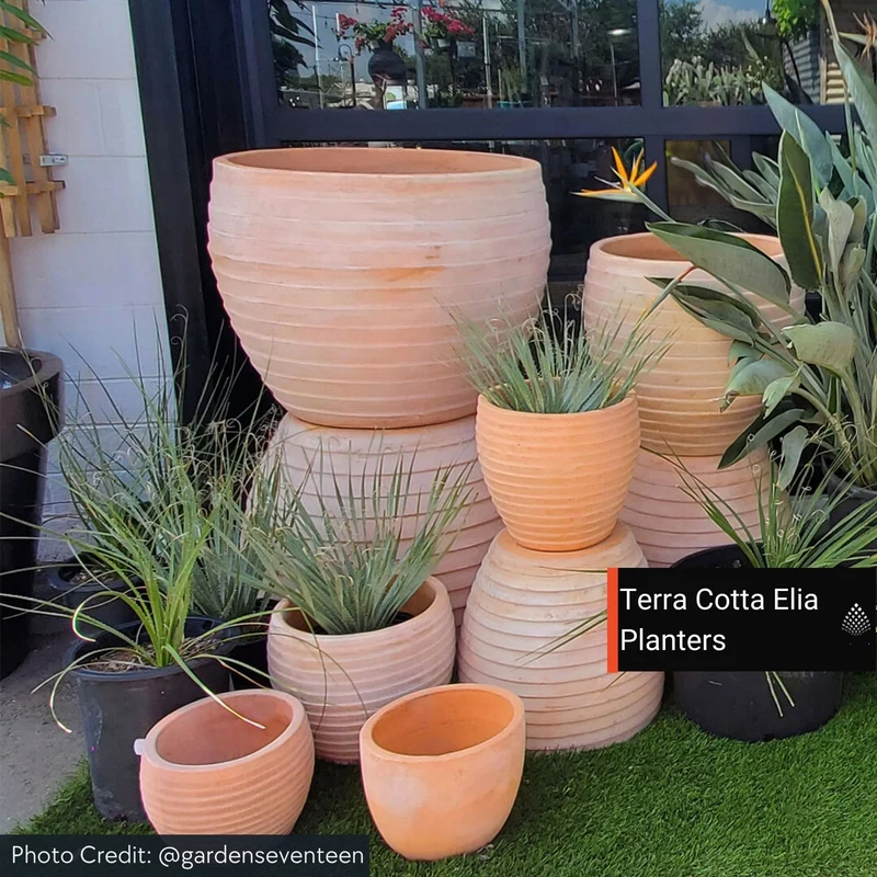 Elia Set of 5 Antico Terra Cotta Planters - Campania #6820
