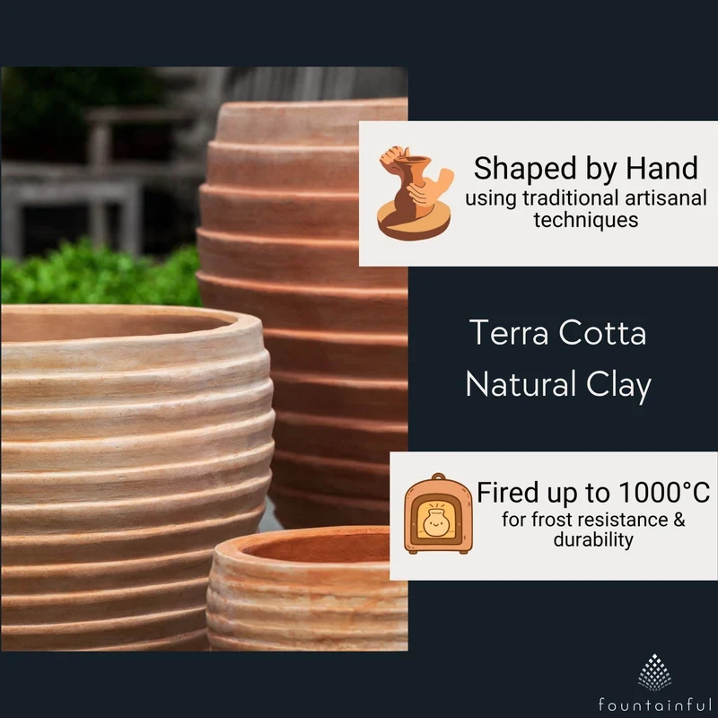 Elia Set of 5 Terra Cotta Planters - Campania #6820