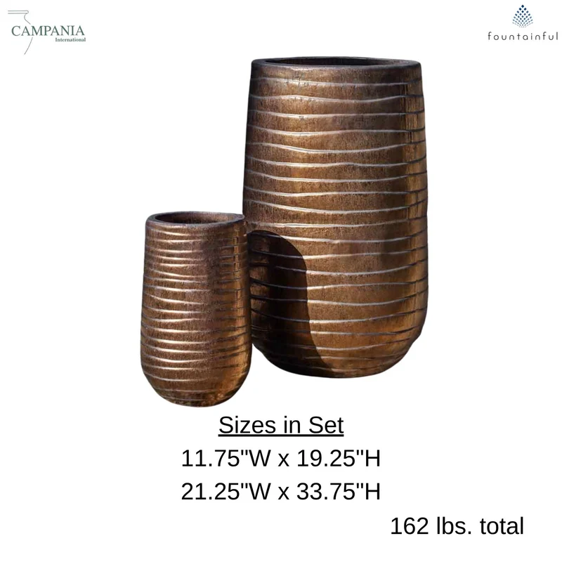 Ipanema Glazed Set of 2 Terra Cotta Planters - Campania #6811