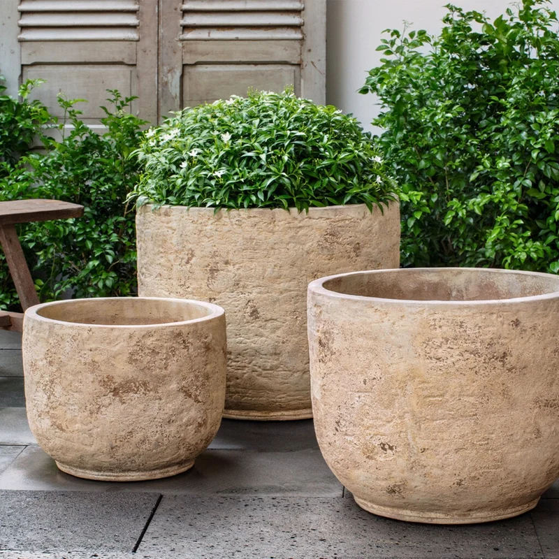 Monreale Set of 3 Antico Terra Cotta Planters - Campania #6519