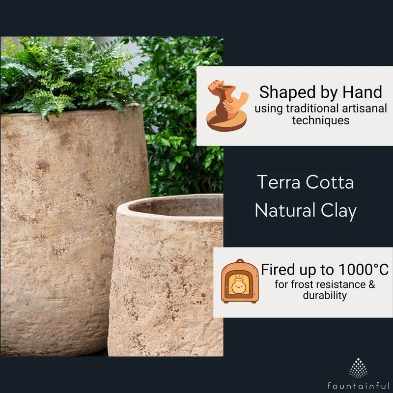 Orto Set of 3 Antico Terra Cotta Planters - Campania #6518