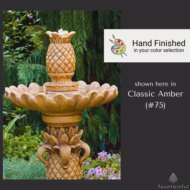 Classic Pineapple Concrete Fountain - Massarellis #3432