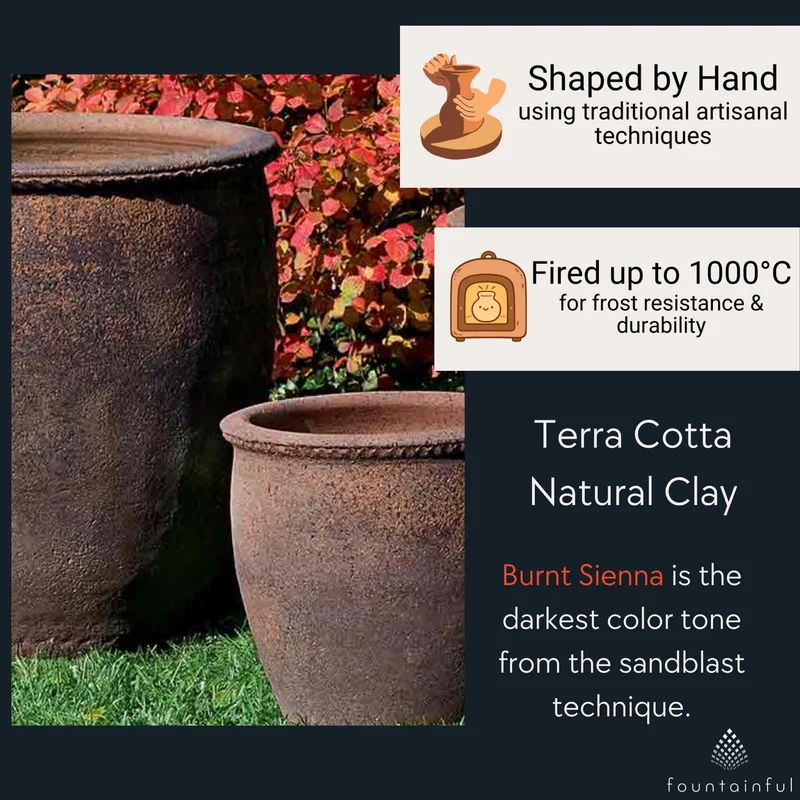 Egg Pot Set of 3 Terra Cotta Planters - Campania #316336