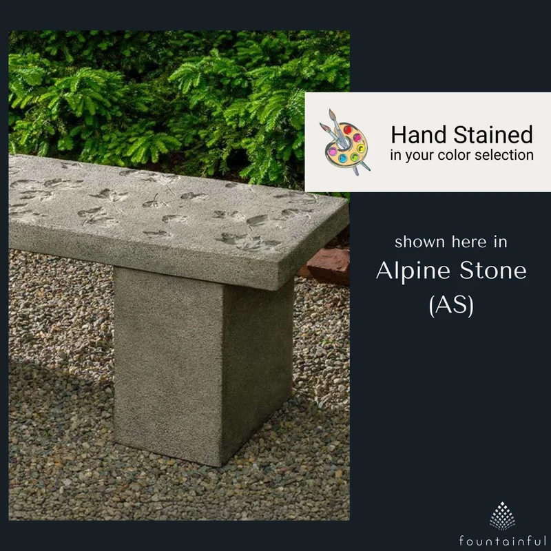 Woodland Leaves Concrete Garden Bench - Campania #BE153