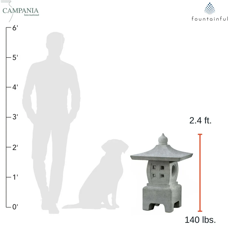 Hokkaido Lantern Concrete Garden Statue - Campania #OR194