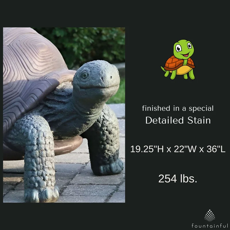 Giant Tortoise Concrete Garden Statue - Massarellis #2352