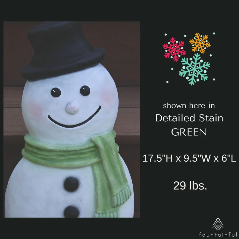 Contemporary Snowman Concrete Garden Statue - Massarellis #4234