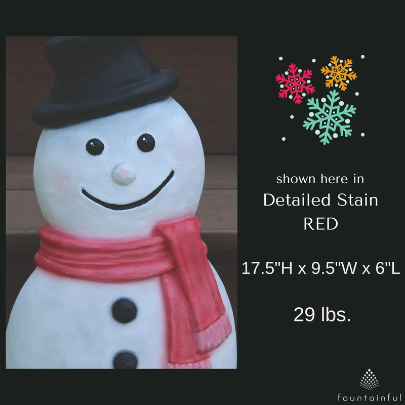 Contemporary Snowman Concrete Garden Statue - Massarellis #4234