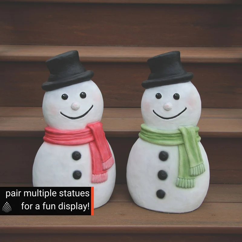 Contemporary Snowman Concrete Garden Statue - Massarellis #4234