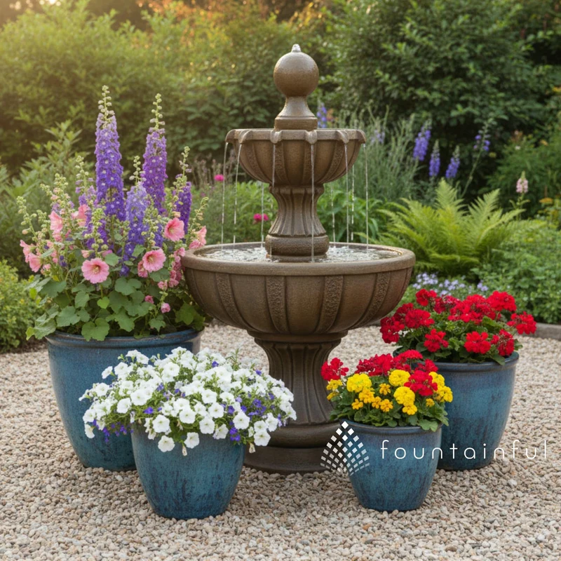 Torino 2-Tier Concrete Fountain - Massarellis #3601