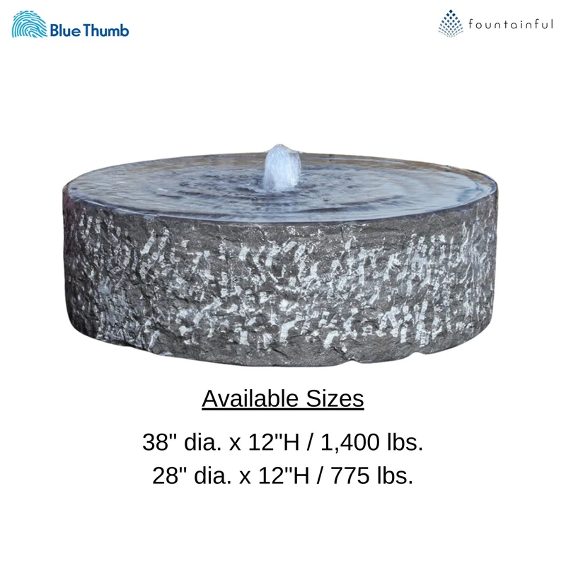 Basalt "Yoshida" Round Fountain & Pooling Block - Complete Kit - Blue Thumb