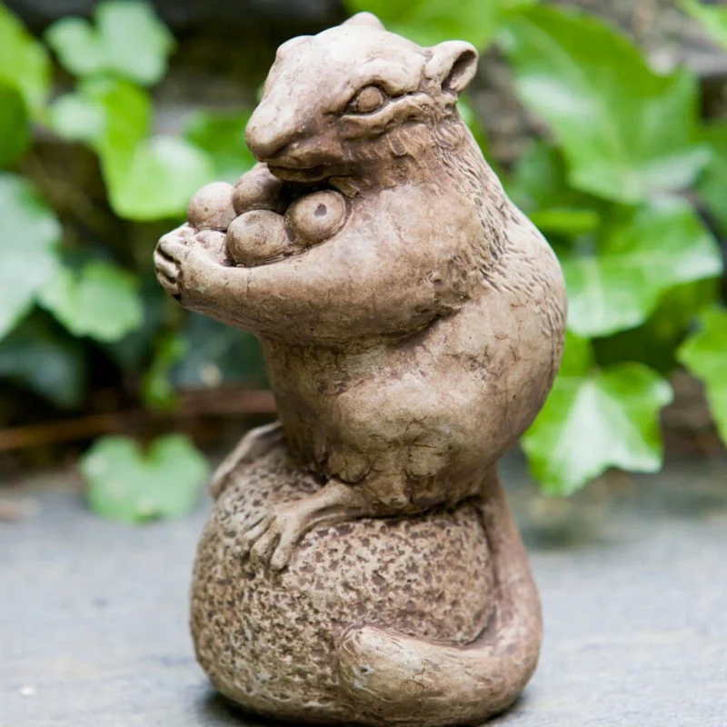 Autumn Chipmunk Concrete Garden Statue - Campania #A350