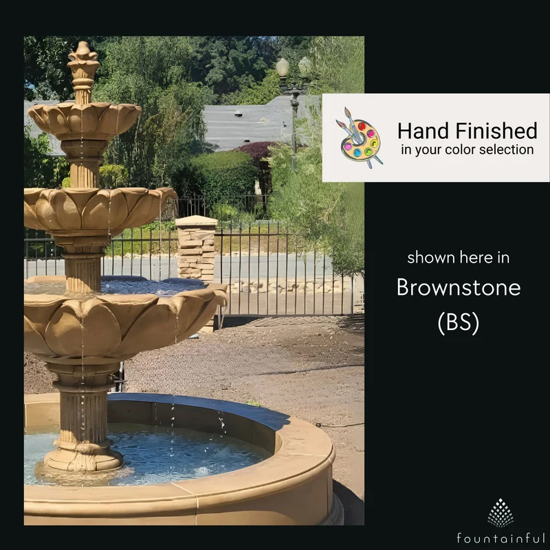 Acquarossa 3-Tier Pond Concrete Fountain - Giannini #1201P