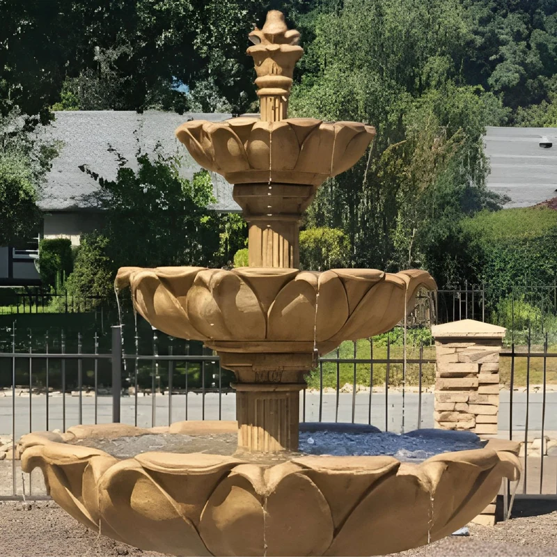 Acquarossa 3-Tier Pond Concrete Fountain - Giannini #1201P