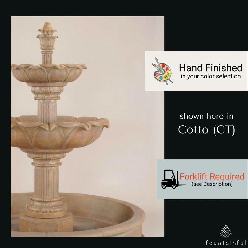 Acquarossa 2-Tier Pond Concrete Fountain - Giannini #1215