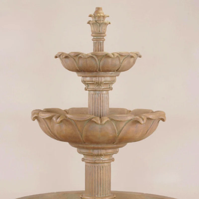 Acquarossa 2-Tier Pond Concrete Fountain - Giannini #1215
