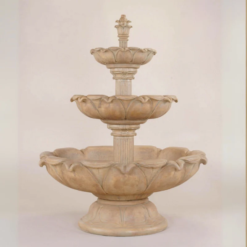 Acquarossa 3-Tier Short Concrete Fountain - Giannini #1203