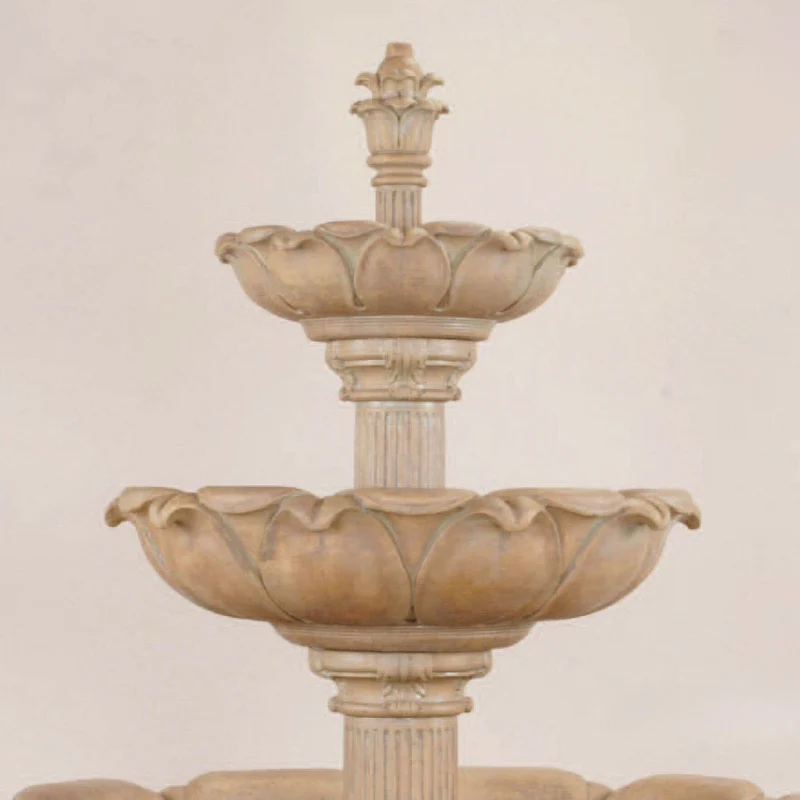 Acquarossa 3-Tier Short Concrete Fountain - Giannini #1203