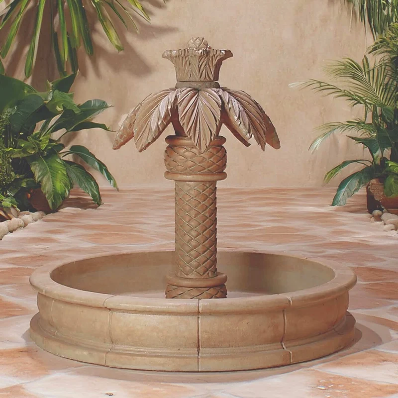Palm Springs Large Concrete Pond Fountain - Giannini #1151