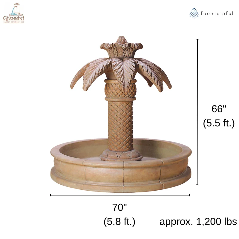 Palm Springs Large Concrete Pond Fountain - Giannini #1151