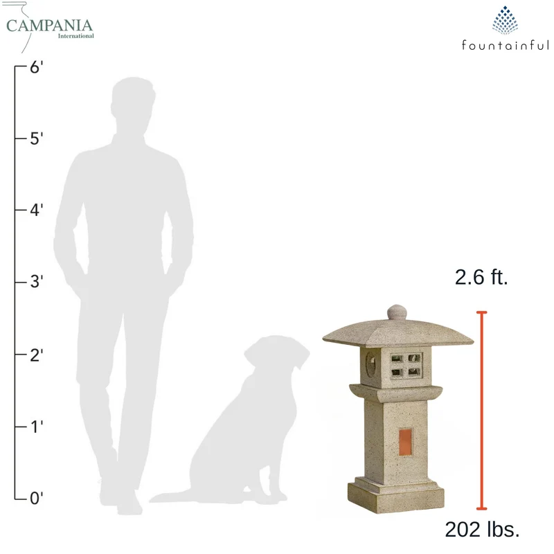 Ana Ly Lantern Concrete Garden Statue - Campania #OR189