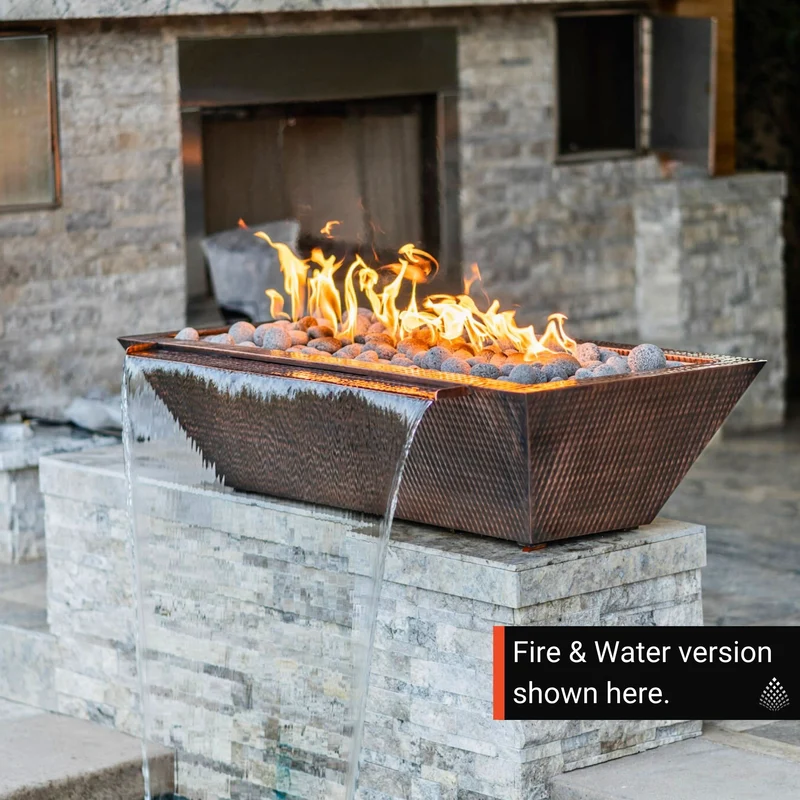 Maya Linear Copper Fire Bowl - The Outdoor Plus