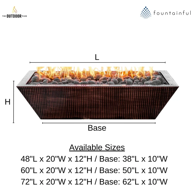 Maya Linear Copper Fire Bowl - The Outdoor Plus