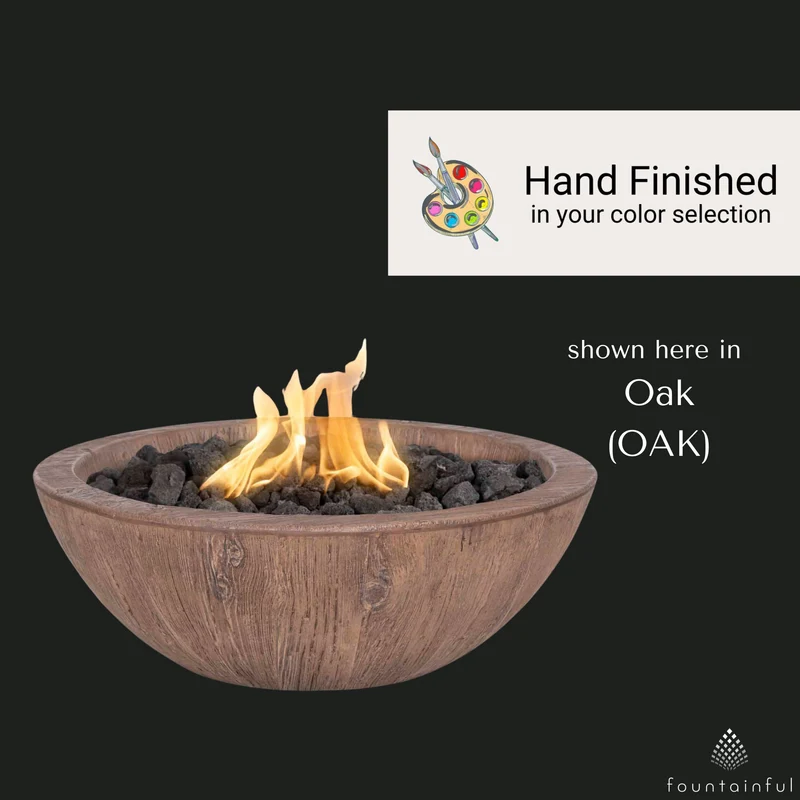 Sedona "Woodgrain" Concrete Fire Bowl - The Outdoor Plus