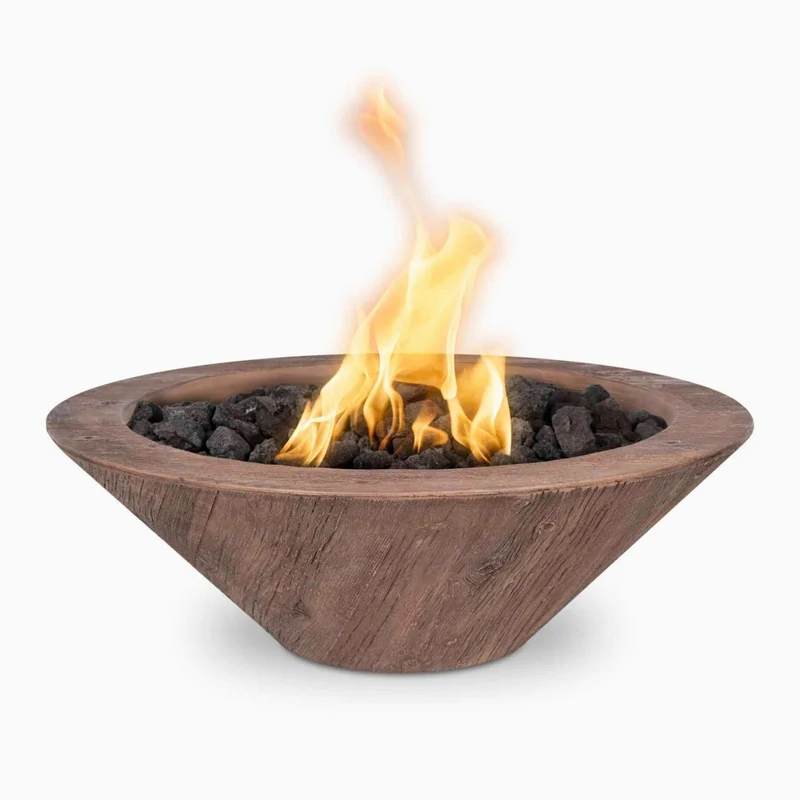 Cazo "Woodgrain" Concrete Fire Bowl - The Outdoor Plus