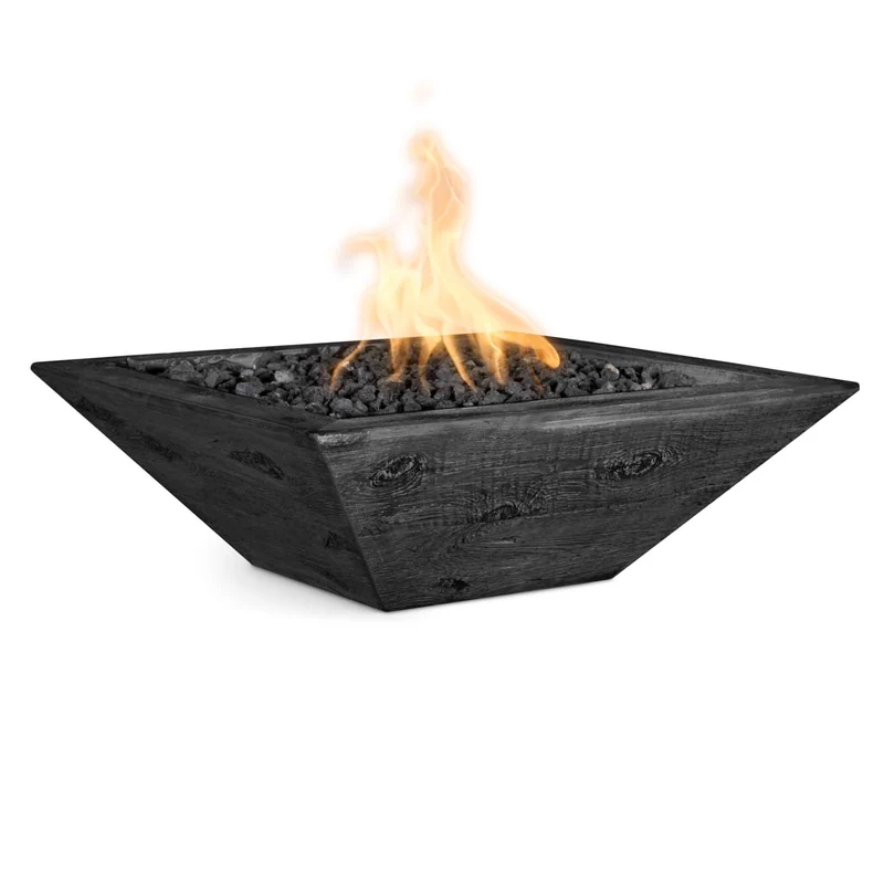 Maya "Woodgrain" Concrete Fire Bowl - The Outdoor Plus