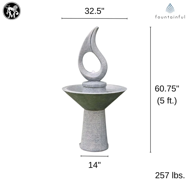 Garden Droplet Concrete Fountain - Massarellis #3817
