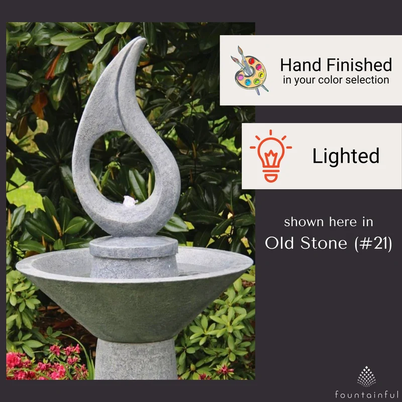 Garden Droplet Concrete Fountain - Massarellis #3817