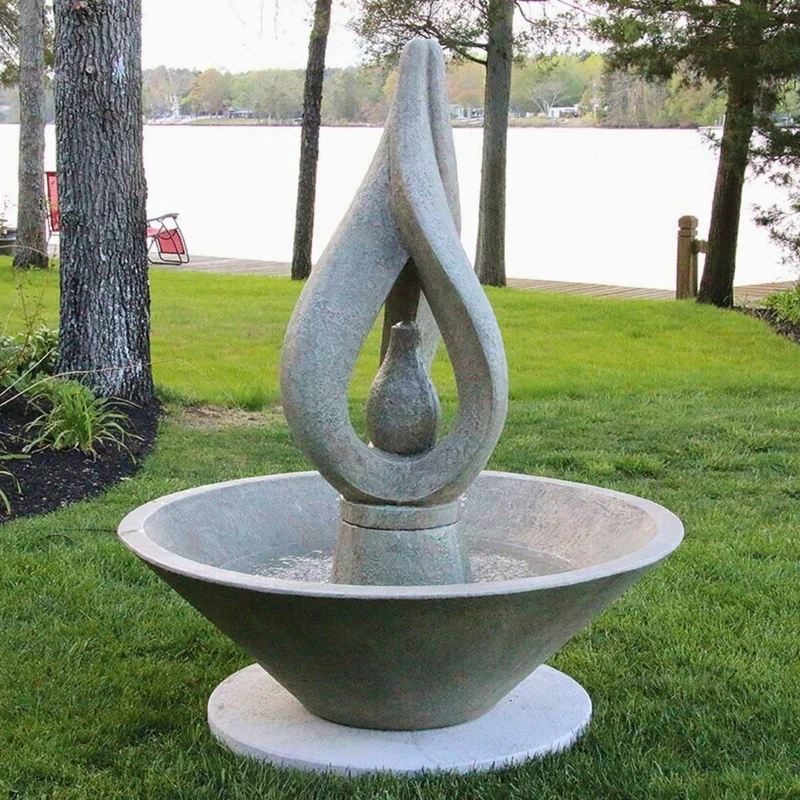 Garden Glow Concrete Fountain - Massarellis #3816