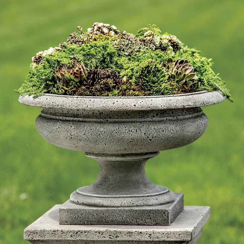 Textured Palazzo Concrete Urn Planter - Campania #P629