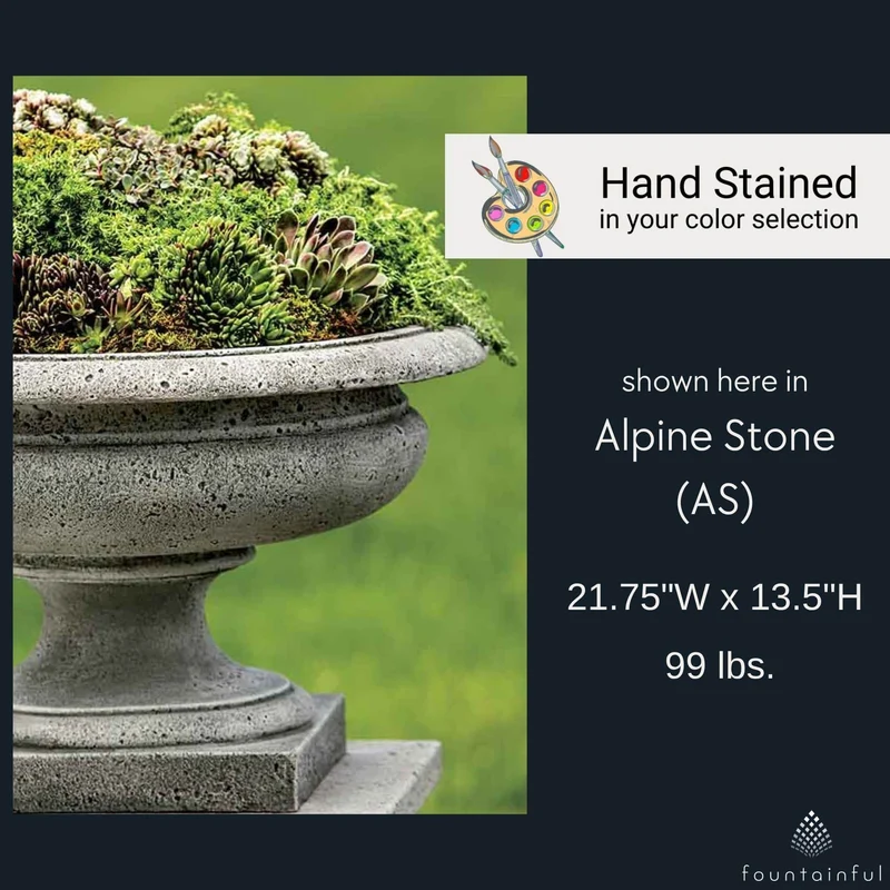 Textured Palazzo Concrete Urn Planter - Campania #P629