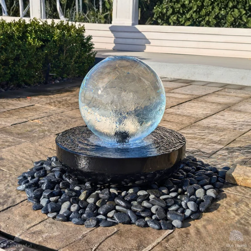 Crystal Sphere (14") Water Fountain - Complete Kit - Blue Thumb