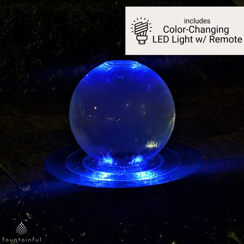 Crystal Sphere (14") Water Fountain - Complete Kit - Blue Thumb