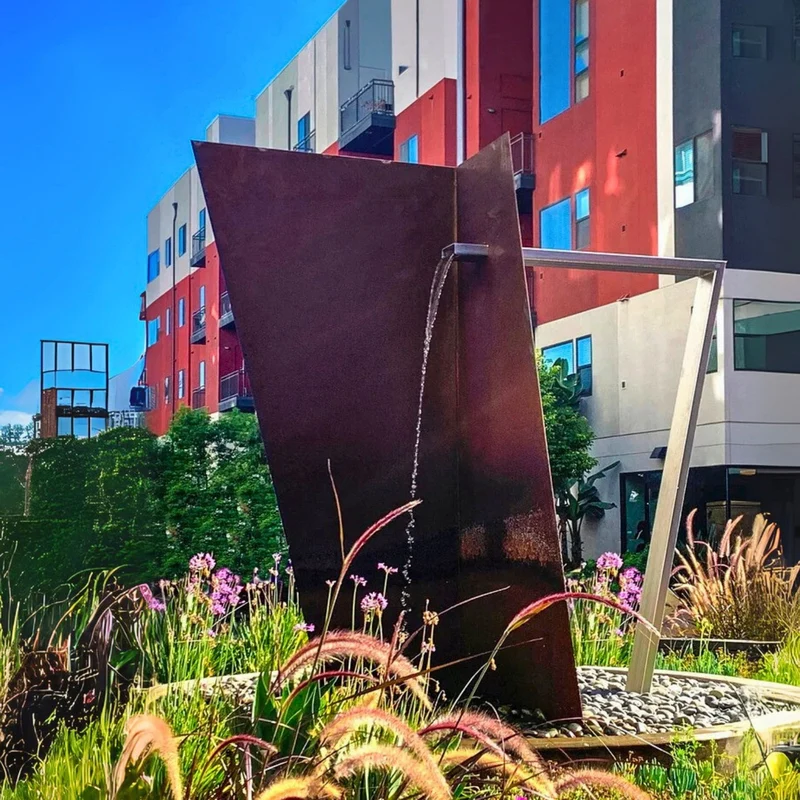 Trapezoid-A Modern Steel Fountain