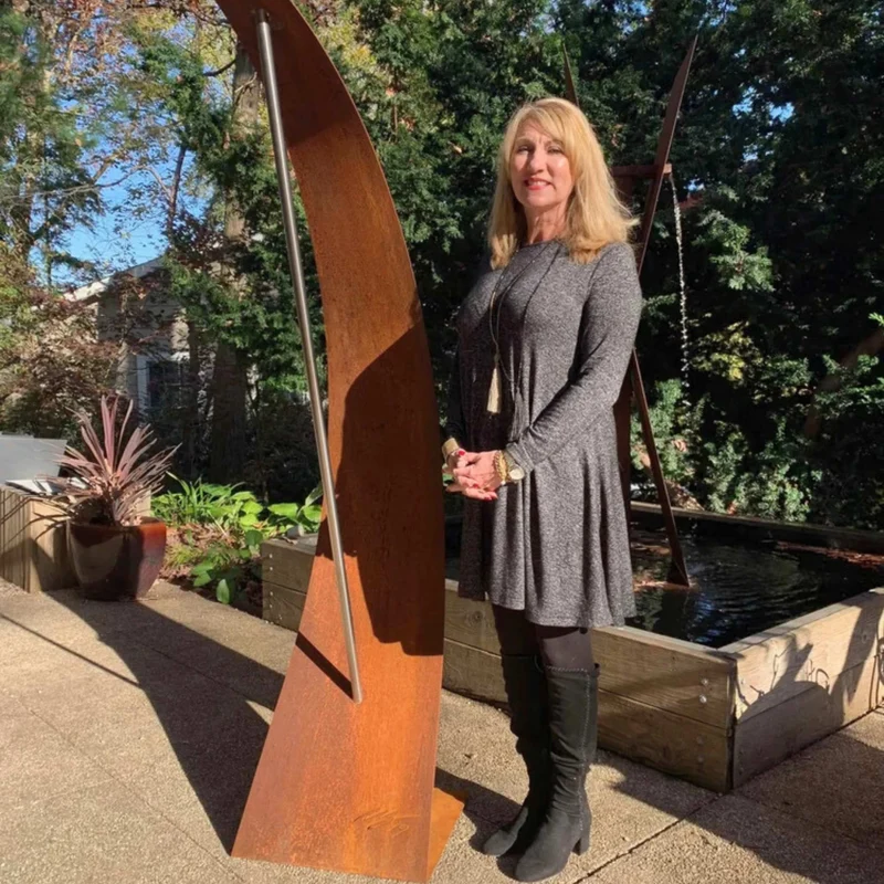 Wave-2 Modern Fountain in Steel