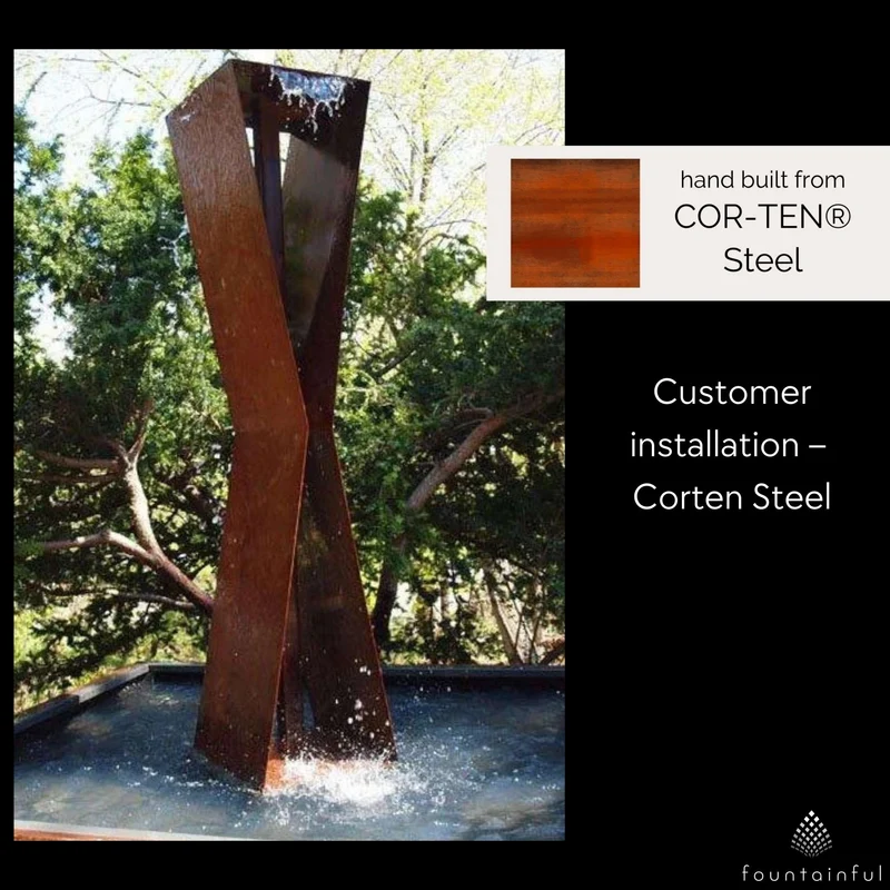 X2 Modern Fountain in Steel