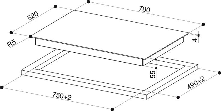 PIANO INDUZIONE FCH 84 BK KL