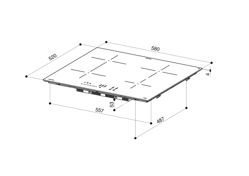 PIANO INDUZIONE FCH 64 BK KL