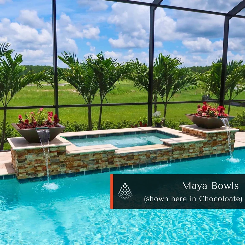Maya "Woodgrain" Concrete Planter & Water Bowl - The Outdoor Plus