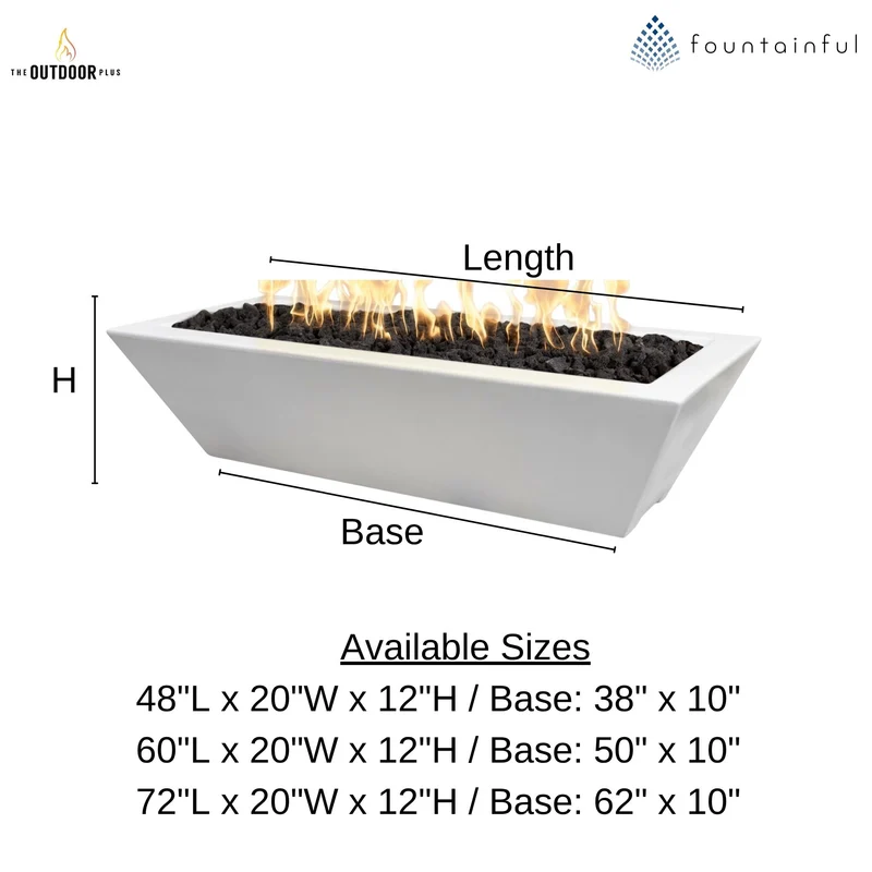 Maya Linear Concrete Fire Bowl - The Outdoor Plus