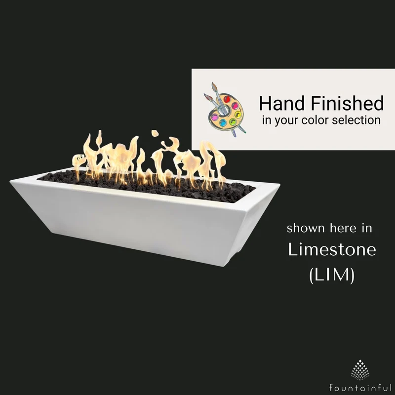 Maya Linear Concrete Fire Bowl - The Outdoor Plus