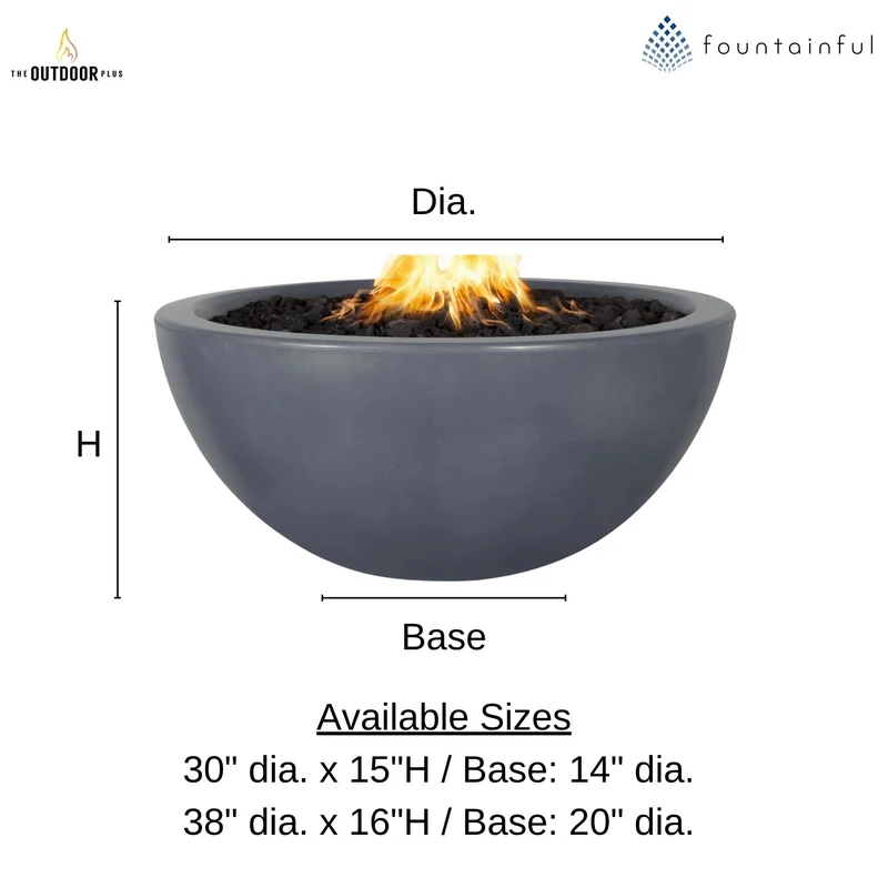 Luna Concrete Fire Bowl - The Outdoor Plus