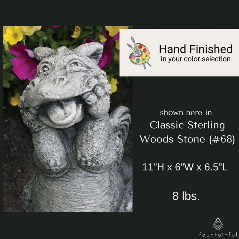 Lil Dragon "Silly You" Concrete Garden Statue - Massarellis #5054