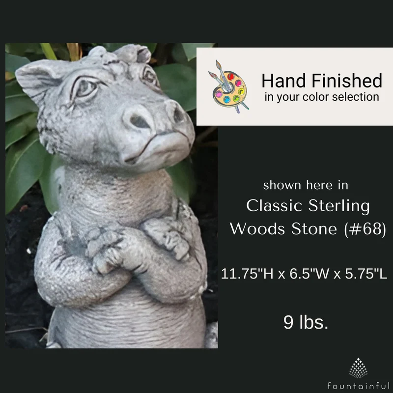 Lil Dragon "Moody" Concrete Garden Statue - Massarellis #5106