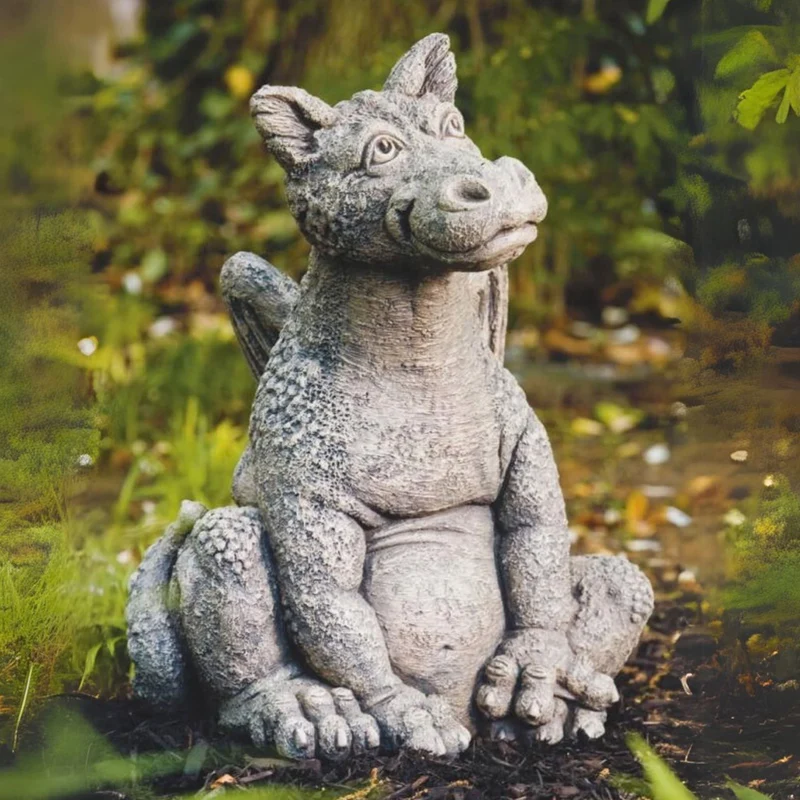 Nesco the Dragon Concrete Garden Statue - Massarellis #5041