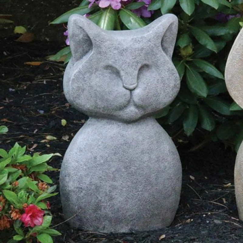 Contemporary Cat Concrete Garden Statue - Massarellis #7601